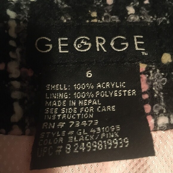 🎯3 for $30🎯 blazer 6 black pink woven tweed Career Preppy Retro Whimsygoth - Picture 3 of 6